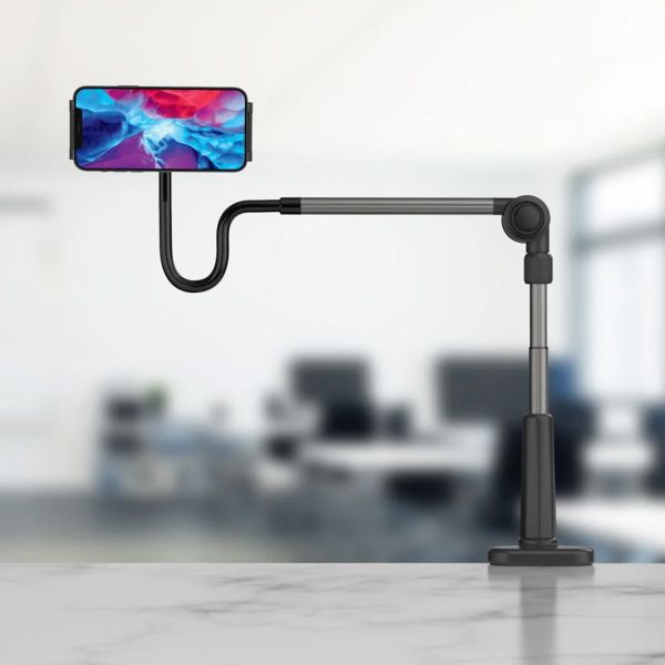 Fixed Relax tablet standaard - Verstelbaar - 360 graden draaibaar - Zwart