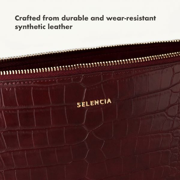 Selencia Croco laptop sleeve 13 inch - Burgundy