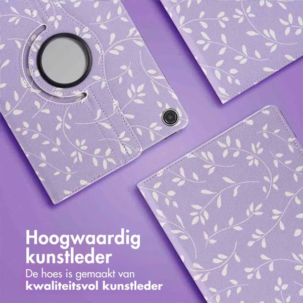 imoshion 360° Draaibare Design Bookcase Samsung Galaxy Tab A9 Plus - Lavender Flowers