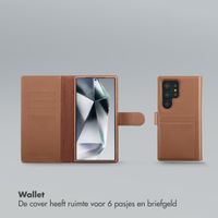 Selencia Olyn Uitneembare Bookcase met MagSafe Samsung Galaxy S24 Ultra - Bruin