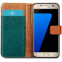 imoshion Luxe Canvas Bookcase Samsung Galaxy S7 - Groen