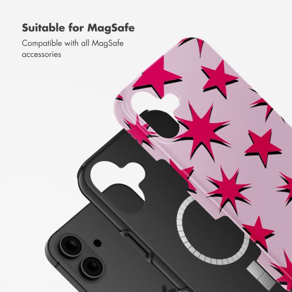 Selencia Vivid Back Cover with MagSafe Apple iPhone 16 - Stars Rubine Red Light Pink