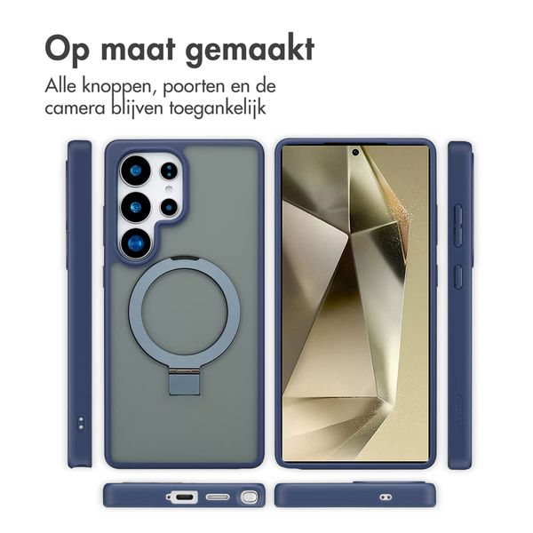 Accezz Ring Stand Backcover met MagSafe Samsung Galaxy S25 Ultra - Blauw