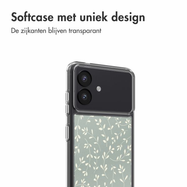 imoshion Design hoesje Samsung Galaxy S26 Plus - Smoke Green Flowers