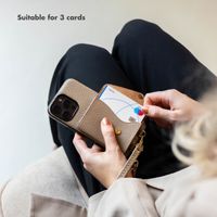 Selencia Sera Telefoonhoes met Koord en Envelop Pashouder Apple iPhone 16 - Taupe