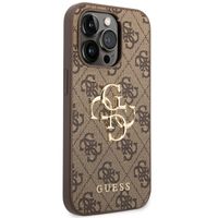 Guess 4G Metal Logo Backcover Apple iPhone 14 Pro - Bruin