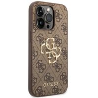 Guess 4G Metal Logo Backcover iPhone 14 Pro - Bruin