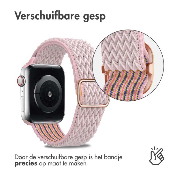 imoshion Elastisch nylon bandje Apple Watch Series 1 t/m 9 / SE (38/40/41 mm) | Series 10 (42 mm) - Roze