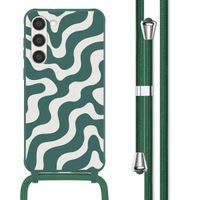 imoshion Siliconen design hoesje met koord Samsung Galaxy S23 Plus - Petrol Green Groovy