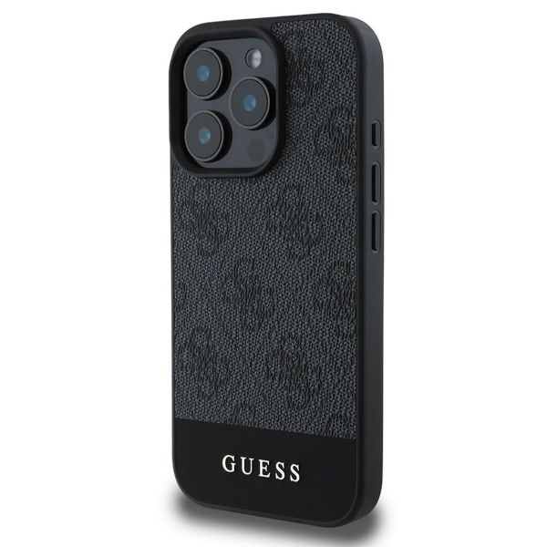 Guess Bottom Stripe 4G Backcover iPhone 16 Pro Max - Grijs