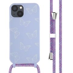 imoshion Siliconen design hoesje met koord iPhone 13 - Butterfly