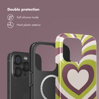 Selencia Vivid Back Cover with MagSafe Apple iPhone 15 Pro - Double Hearts Plum Fern