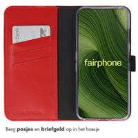 Selencia Echt Leren Bookcase Fairphone 6 - Rood
