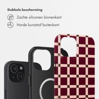 Selencia Vivid Backcover met MagSafe Apple iPhone 15 - Check This Burgundy