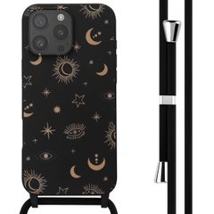 imoshion Siliconen design hoesje met koord Apple iPhone 16 Pro Max - Sky Black