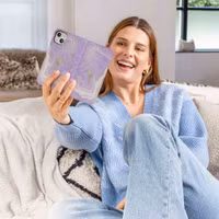 imoshion Design Bookcase Apple iPhone SE (2022 / 2020) / 8 / 7 / 6(s) - Purple Marble