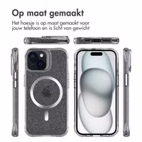 imoshion Clear Glitter Backcover met MagSafe Apple iPhone 15 - Zilver