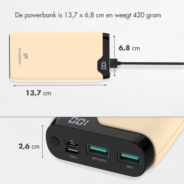 imoshion Powerbank - 20.000 mAh - Quick Charge en Power Delivery - Geel