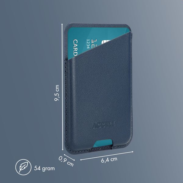 Accezz Magnetic Leather Card Holder - Compatible with Apple Find My - Nightfall Blue