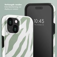 Selencia Vivid Tough Backcover iPhone 15  - Colorful Zebra Sage Green