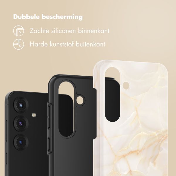 Selencia Vivid Backcover Samsung Galaxy S25 - Golden Beige Marble