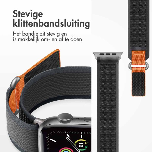 imoshion Nylon Trail bandje Apple Watch Series 1 t/m 10 / SE / Ultra (2) (44/45/46/49 mm) - Black Grey