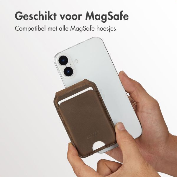 Accezz Vintage Leather MagSafe Kaarthouder met Standaard - Rustic Brown