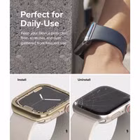 Ringke Bezel Styling Apple Watch Series 7 / 8 / 9 - 45 mm - Hairline Bolts Gold