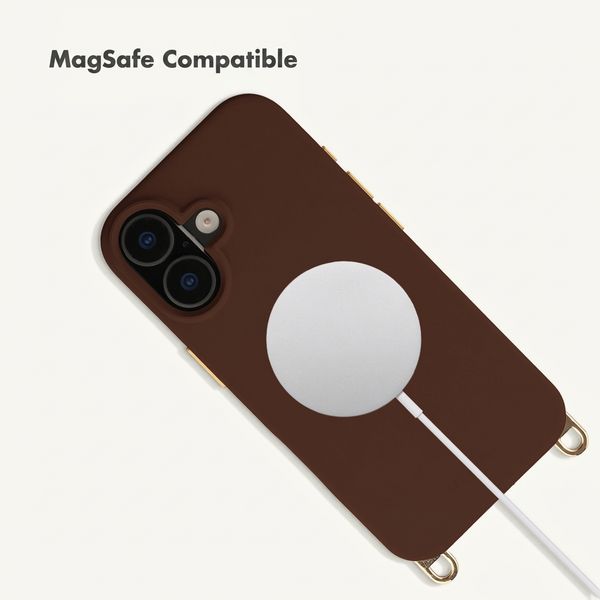 Selencia Rivièra MagSafe Back Cover with detachable hooks Apple iPhone 17 - Choco Brown