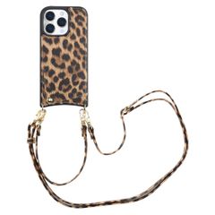 Selencia Nova Phone Case with Cord and Card Holder Apple iPhone 16 Pro - Leopard
