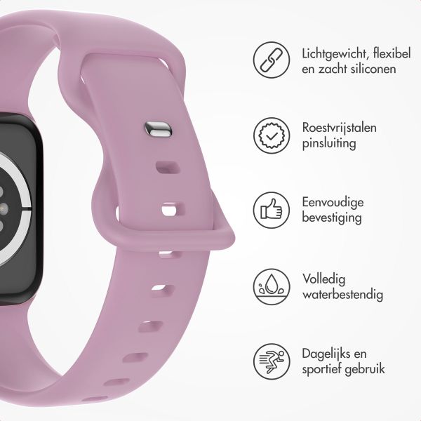 imoshion Siliconen⁺ bandje Apple Watch Series 1 t/m 9 / SE (38/40/41 mm) | Series 10 (42 mm) - Mauve - Maat S/M