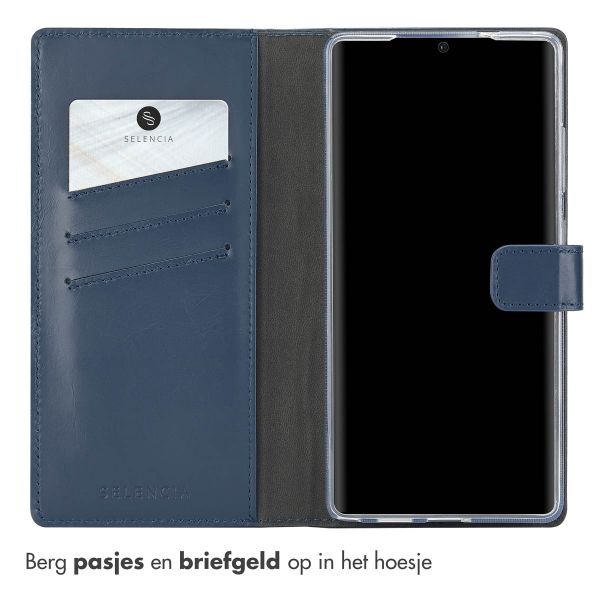 Selencia Echt Leren Bookcase Samsung Galaxy S25 Ultra - Blauw