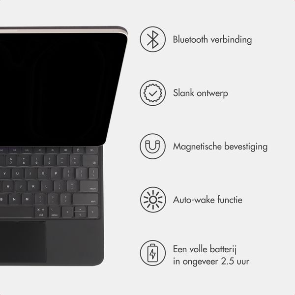Accezz Magnetic Bluetooth Keyboard Apple iPad Pro 13 (2025) M5 / (2024) M4 - QWERTY / NL - Zwart