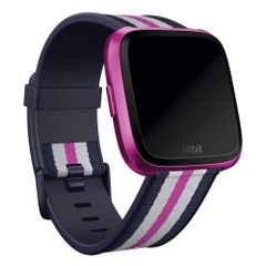 Fitbit Woven band Fitbit Versa / Versa 2 / Versa Lite - Maat L - Navy / Mulberry