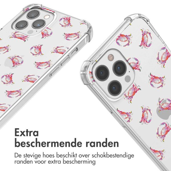 imoshion Design hoesje met koord iPhone 12 (Pro) - Crab Watercolor