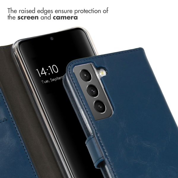 Selencia Echt Leren Bookcase Samsung Galaxy S22 - Blauw