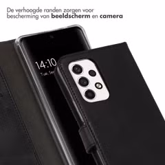 Selencia Echt Leren Bookcase Samsung Galaxy A53 - Zwart