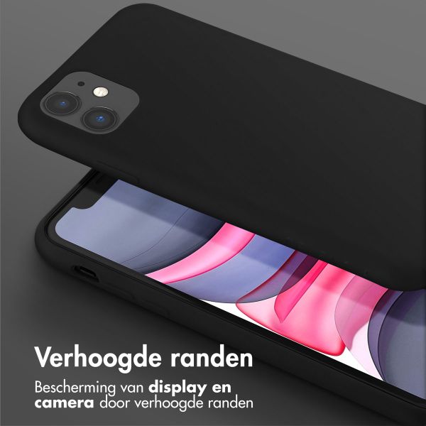 Selencia Siliconen hoesje met afneembaar koord Apple iPhone 11 - Zwart