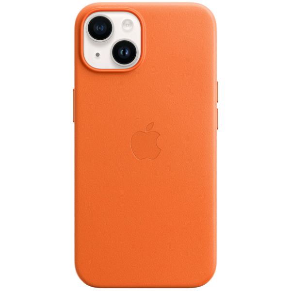 Apple Leather Backcover MagSafe iPhone 14 - Oranje