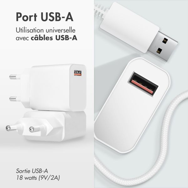 imoshion Wall Charger 18 Watt | USB-A - Wit