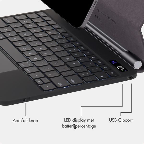 Accezz Magnetic Bluetooth Keyboard Apple iPad Air 13 inch (2025) M3 / (2024) M2 / iPad Pro 12.9 (2018/2020/2021/2022) - QWERTY / NL - Zwart
