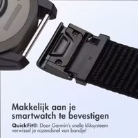 imoshion QuickFit® Nylon bandje Garmin Watch | 22 mm aansluiting - Zwart