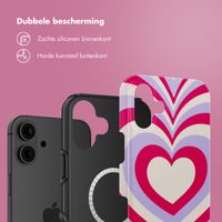 Selencia Vivid Tough Backcover met MagSafe iPhone 16 - Double Hearts Rubine Red Lilac