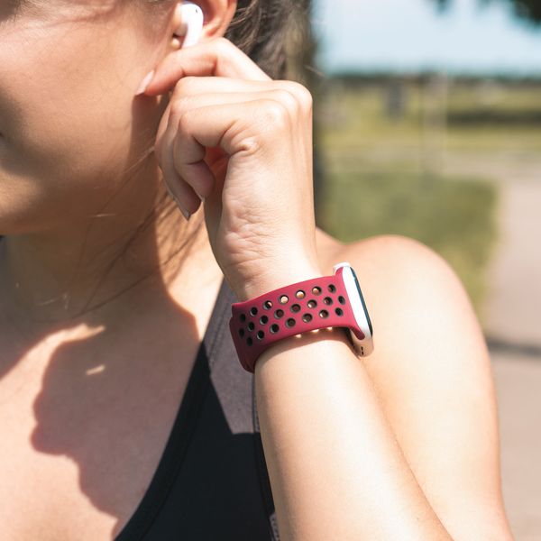 imoshion Siliconen sport bandje Fitbit Versa 2 / Lite - Rood / Zwart