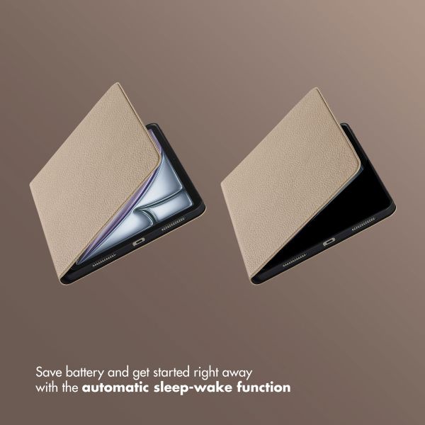 Selencia Riva Bookcase Apple iPad Air 11 inch (2026) M4 / (2025) M3 / (2024) M2 / Air 5 (2022) / Air 4 (2020) - Beige