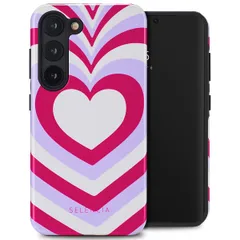 Selencia Vivid Tough Backcover Samsung Galaxy S23 - Double Hearts Rubine Red Lilac