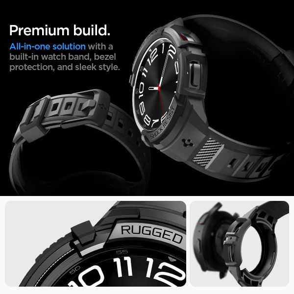 Spigen Rugged Armor™ Pro Case Samsung Galaxy Watch 6 Classic - 43 mm - Black