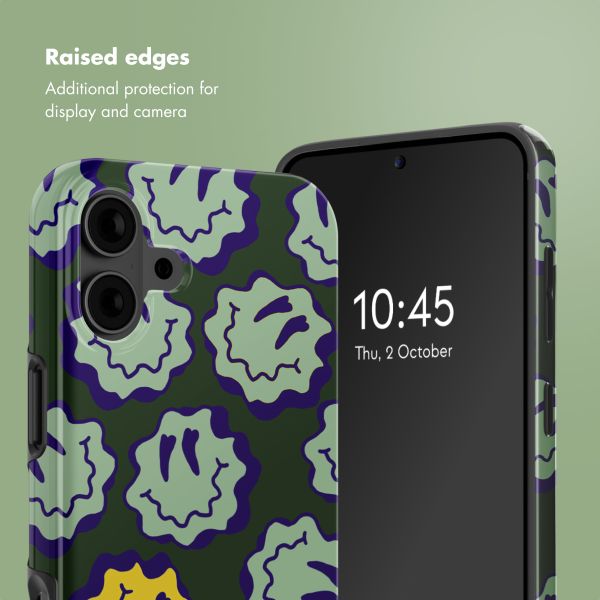 Selencia Vivid Back Cover with MagSafe Apple iPhone 16 - Wavy Smiley Green