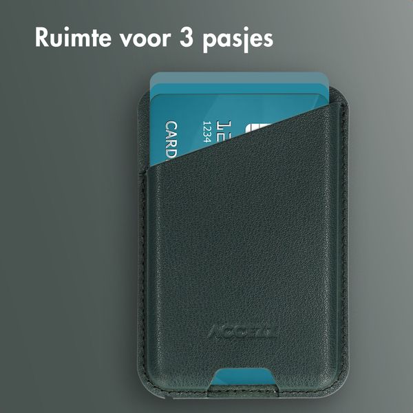Accezz Magnetische Leren Kaarthouder - Geschikt voor Apple Find My - Cedar Green