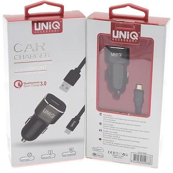 Dual USB Car Charger + Micro-USB kabel - 2,4A